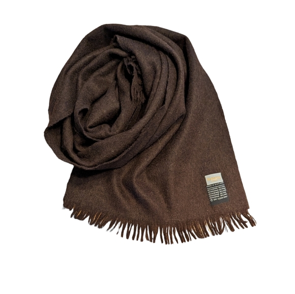 Vintage Burberry Cashmere and Wool Scarf Brown - Picture 1 of 8